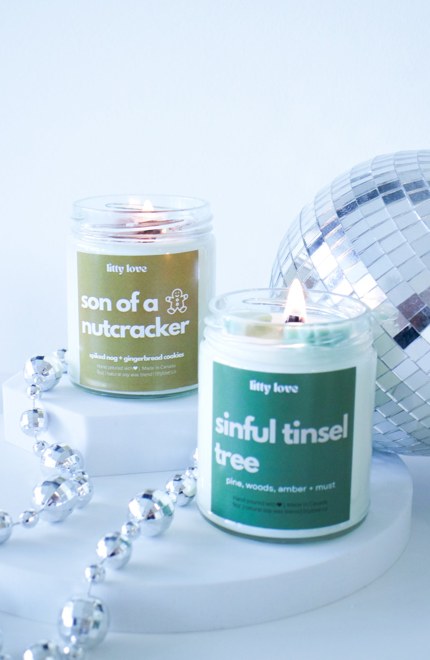 sinful tinsel tree - 9oz candle