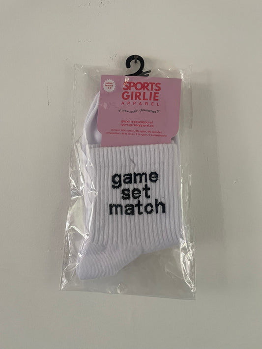 GAME SET MATCH tennis socks