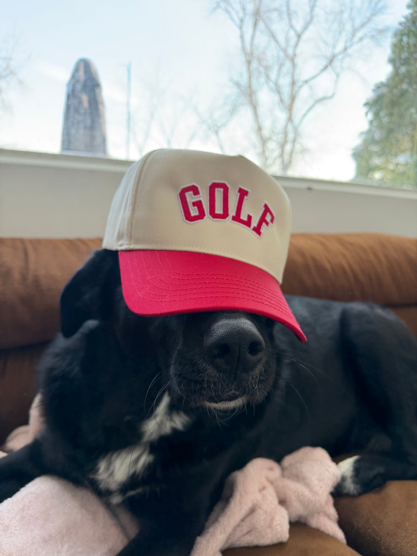 GOLF trucker hat (beige & red) unisex