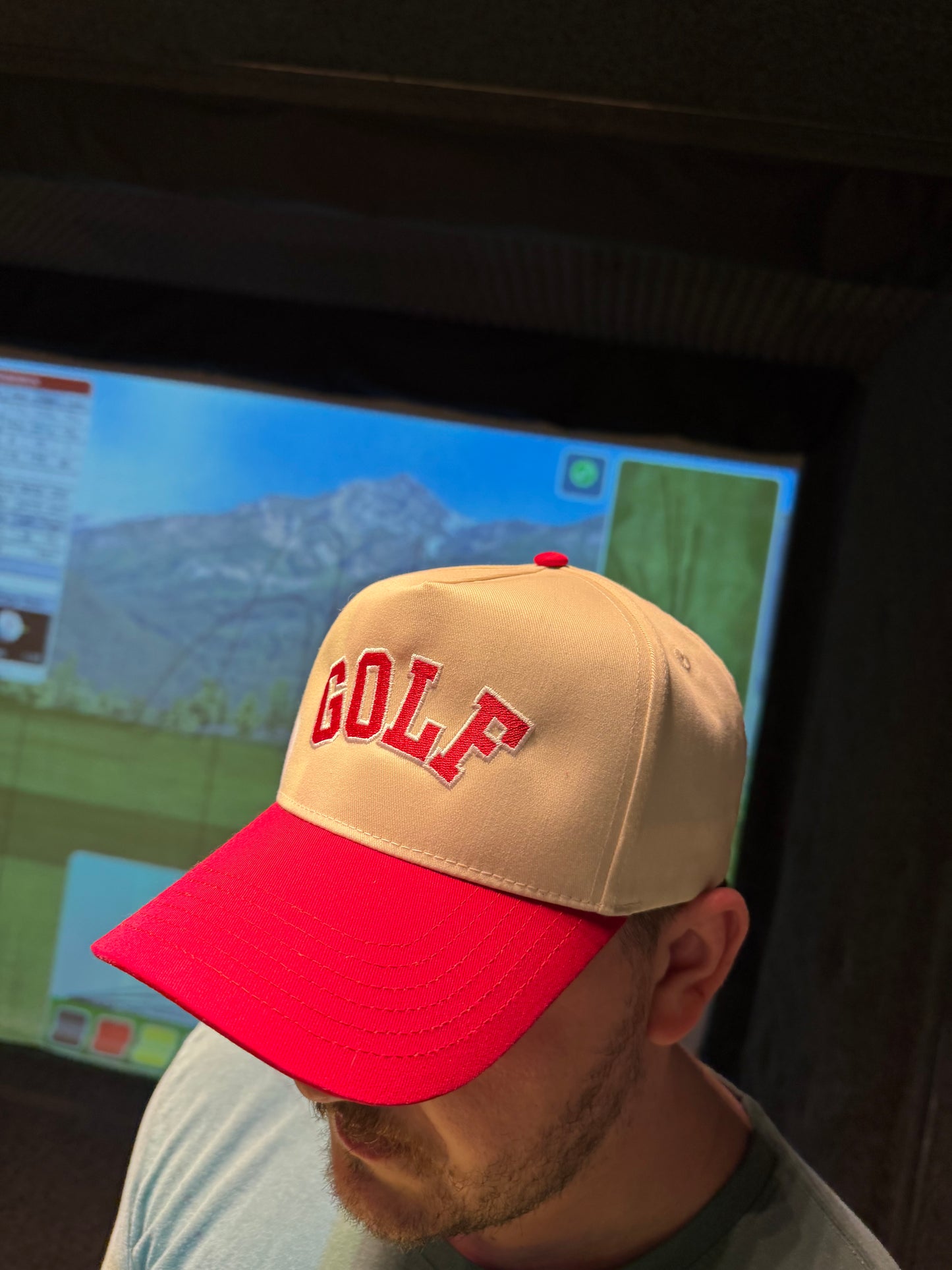 GOLF trucker hat (beige & red) unisex