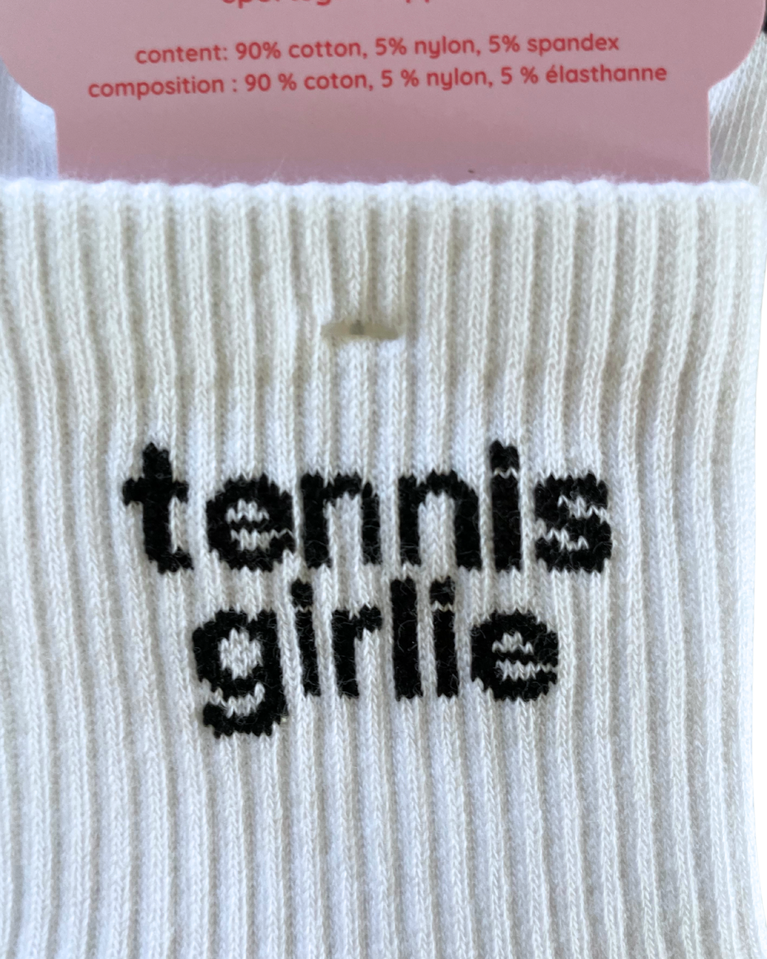 Tennis girlie words - jacquard crew socks