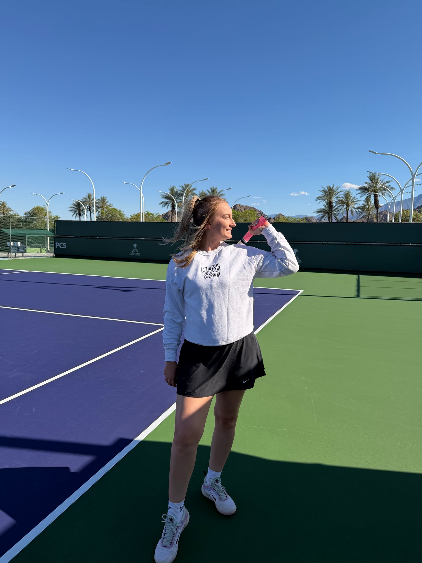 Courts in session/get served  crewneck + FREE TENNIS SOCKS