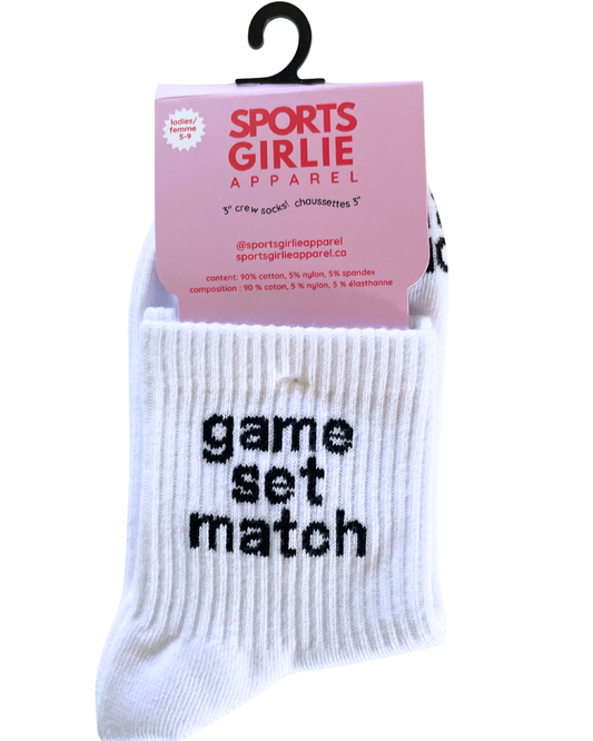 GAME SET MATCH tennis socks