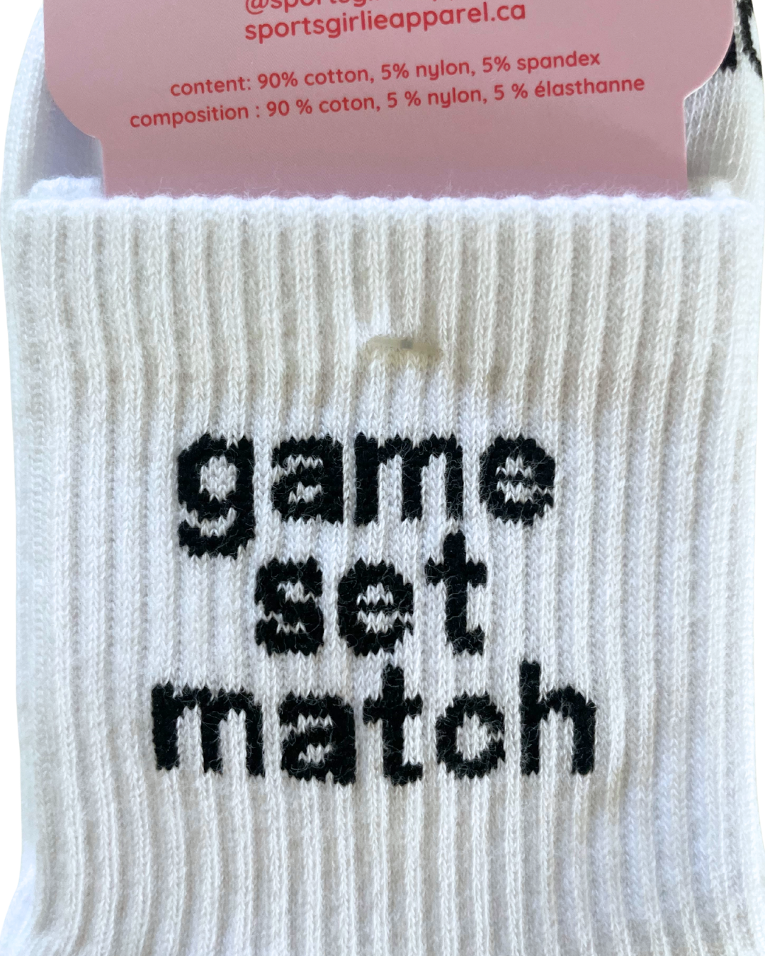 GAME SET MATCH tennis socks