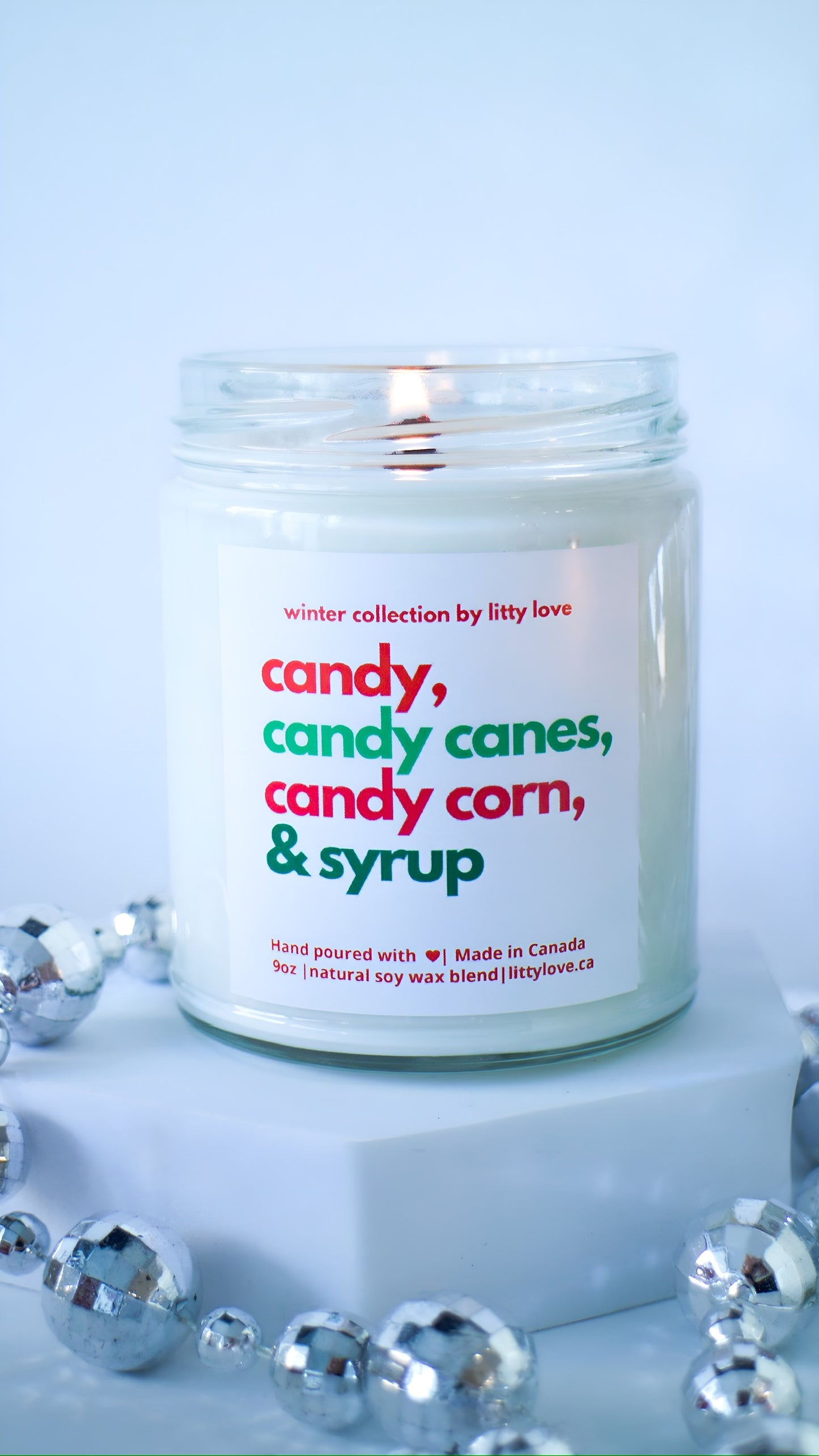 candy, candy canes, candy corn, & syrup - 9oz candle