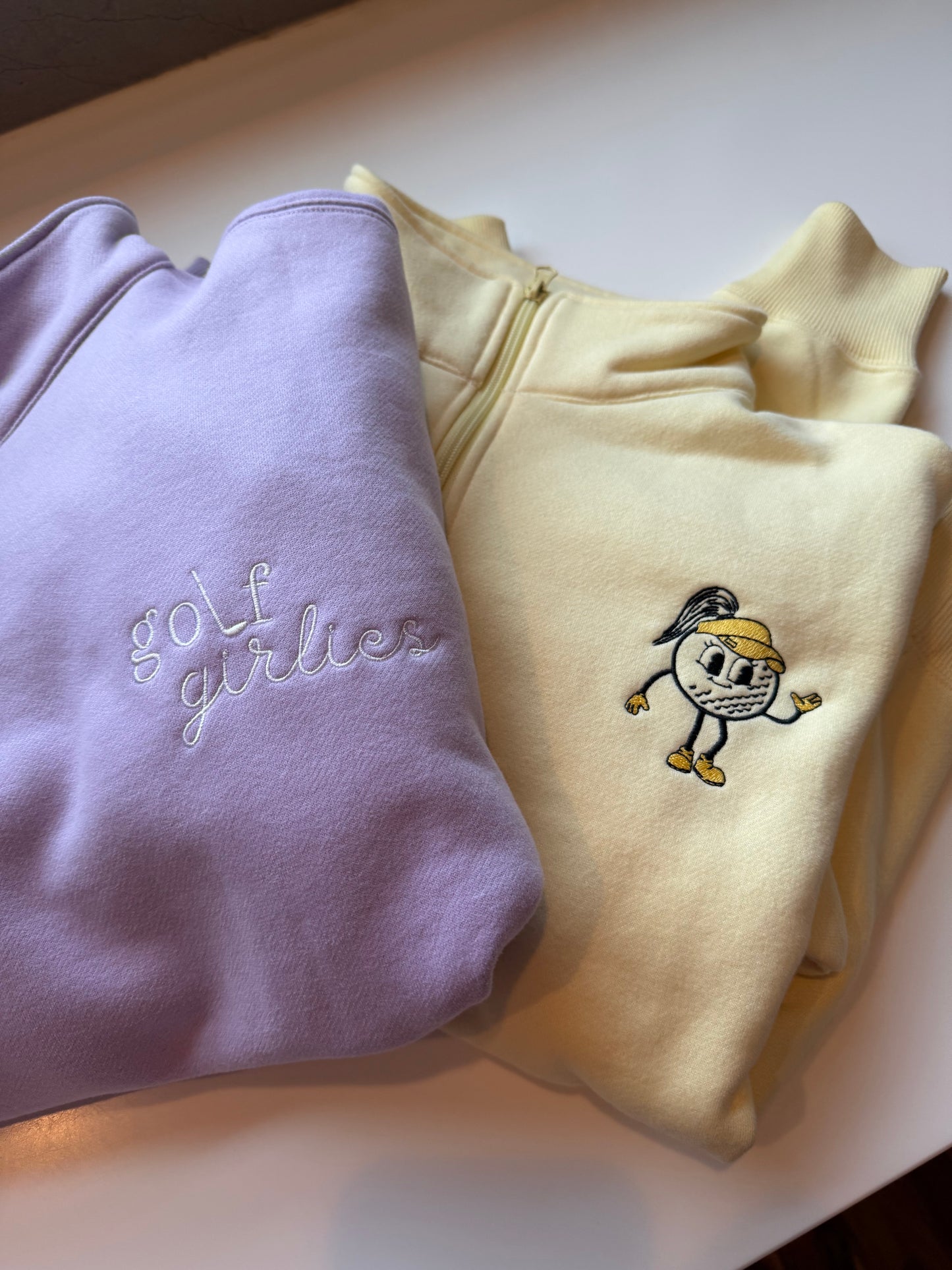 BUTTER YELLOW - golf girlie era 1/4 zip sweater