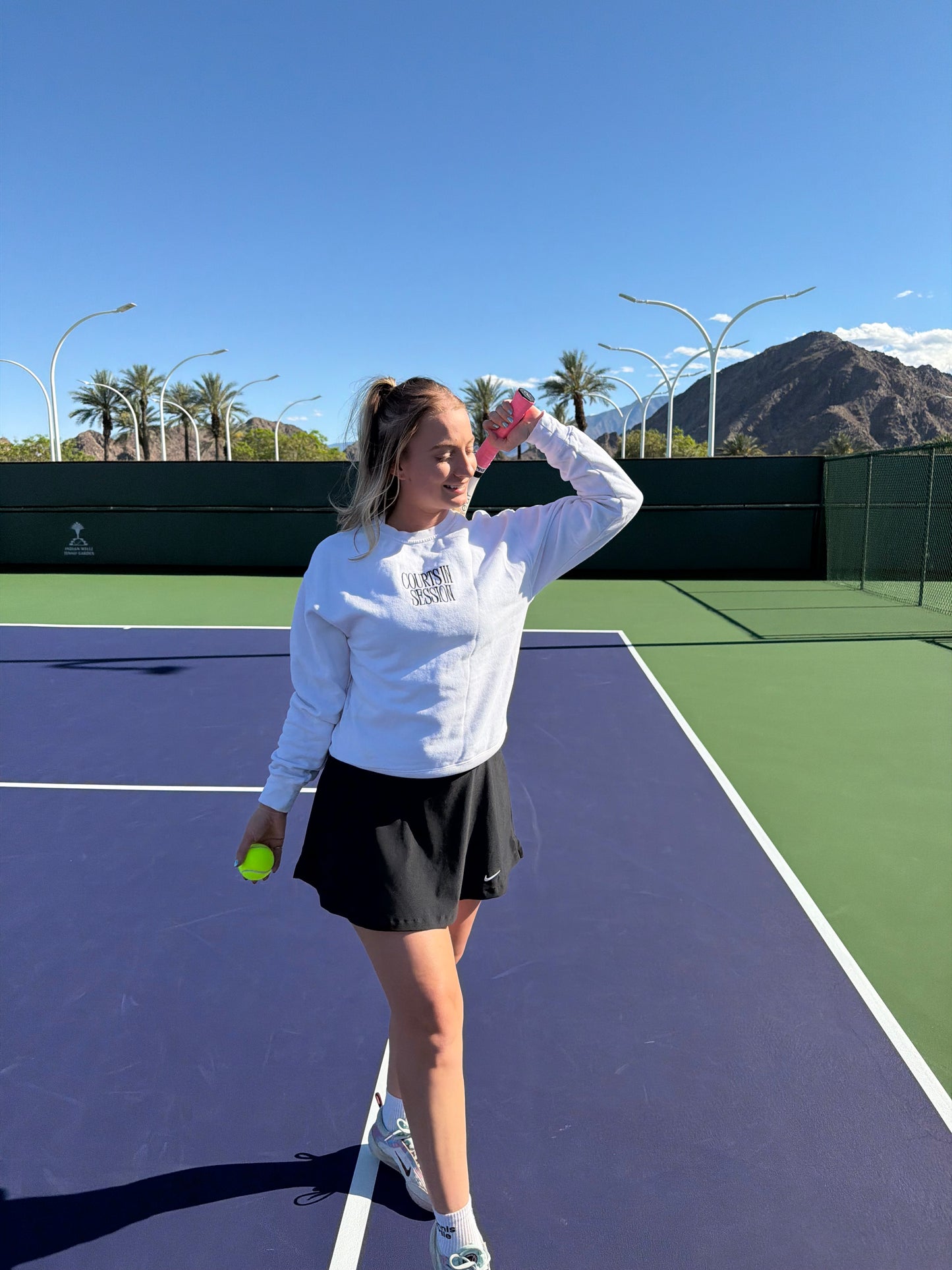 Courts in session/get served  crewneck + FREE TENNIS SOCKS