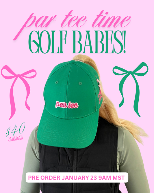 PAR TEE HAT GREEN & PINK