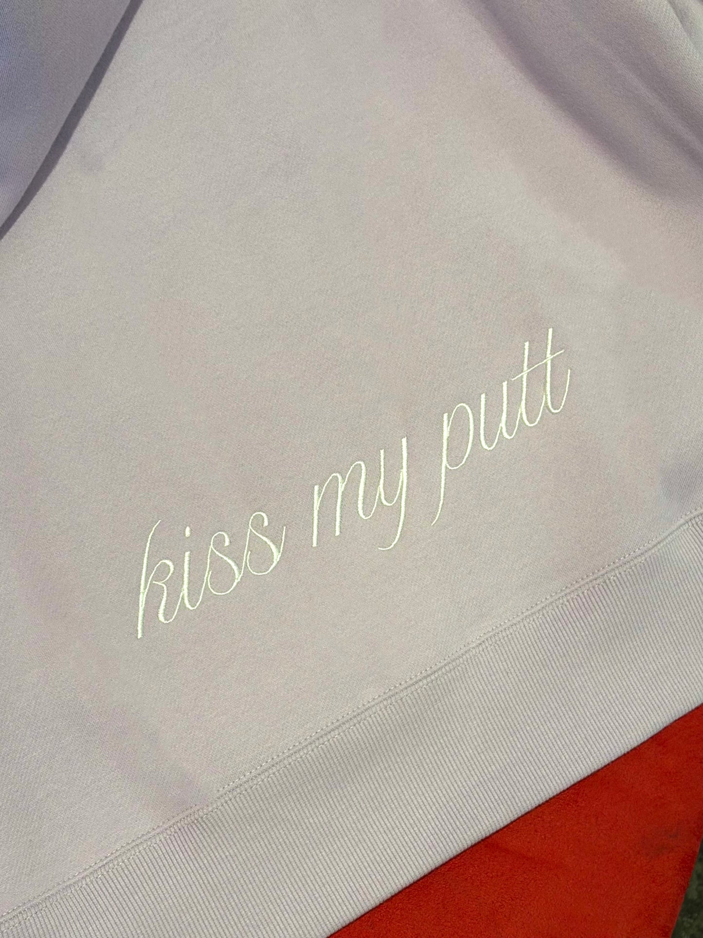 LILAC - kiss my putt golf 1/4 zip sweater