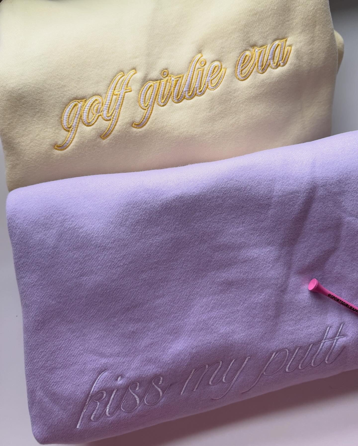 LILAC - kiss my putt golf 1/4 zip sweater