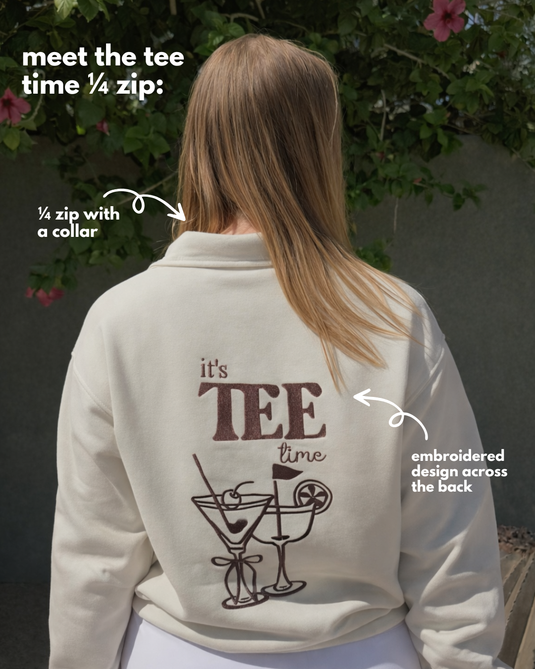 it's TEE time 1/4 neck zip