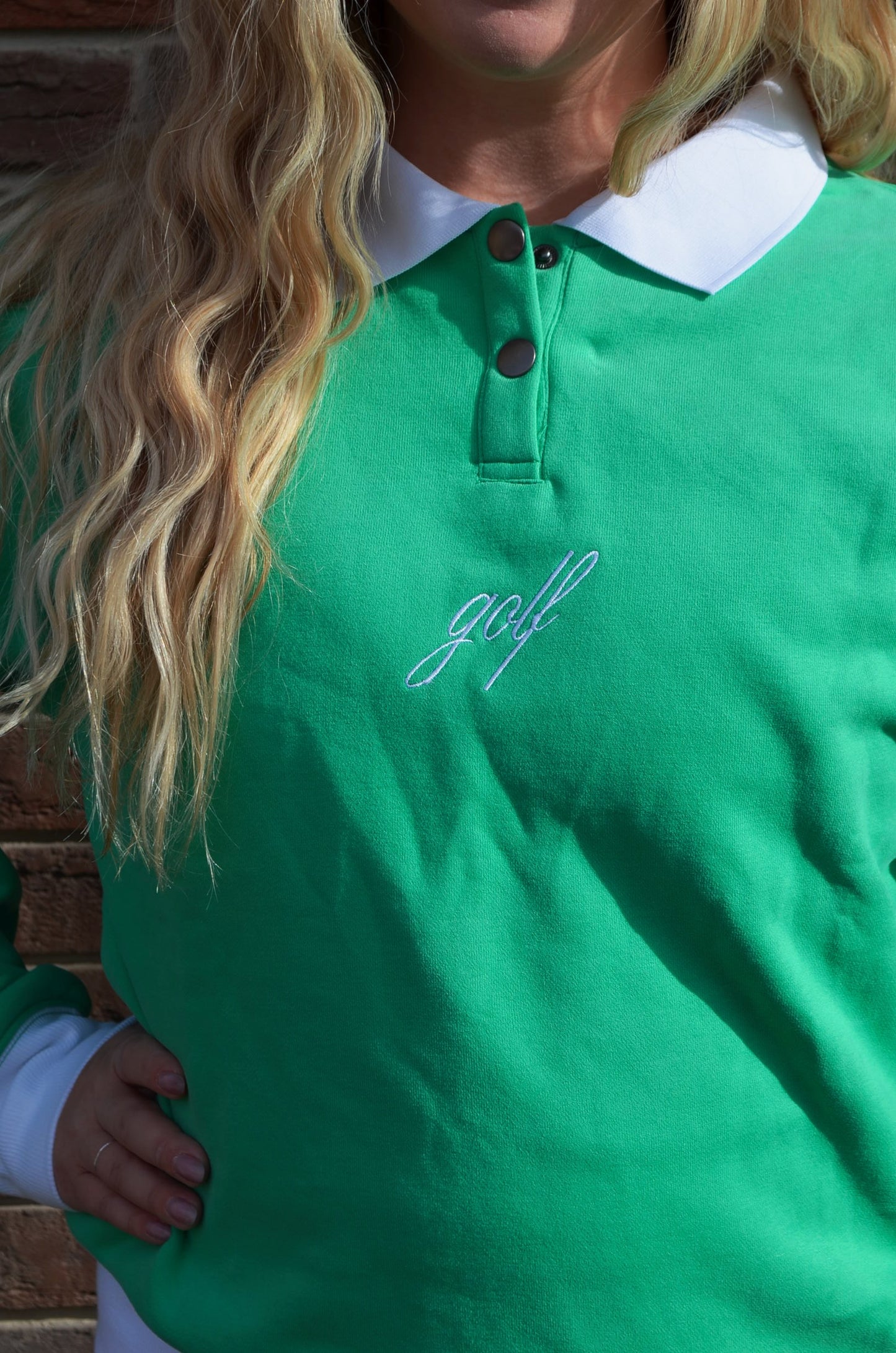 Greenside classic - snap collared sweatshirt
