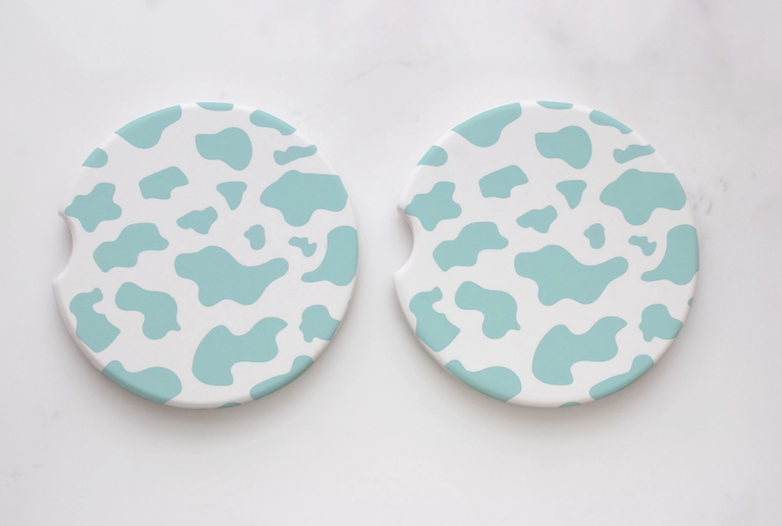 car coasters - BLUE COW