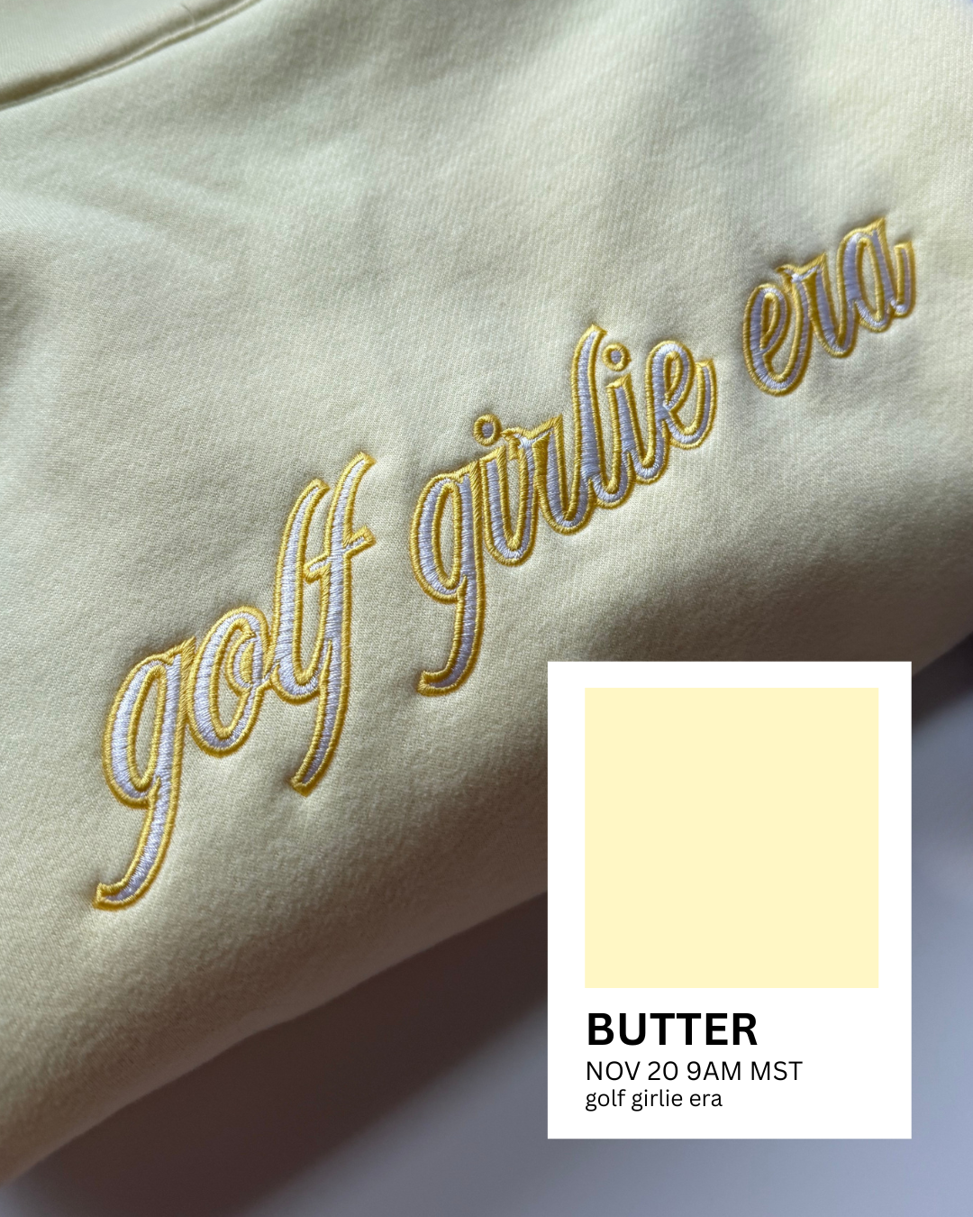 BUTTER YELLOW - golf girlie era 1/4 zip sweater