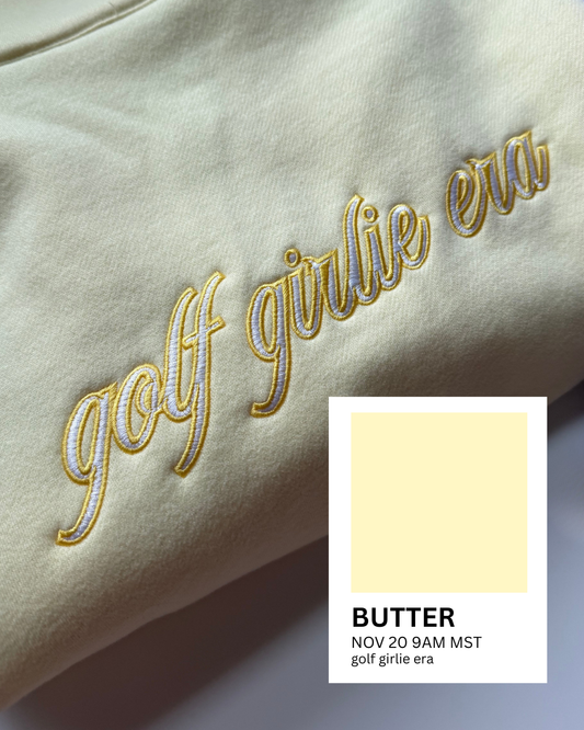 BUTTER YELLOW - golf girlie era 1/4 zip sweater